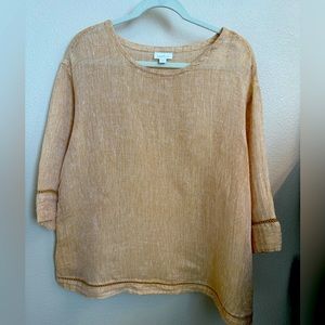 J Jill Pure open weave 100% linen 3/4 sleeve top